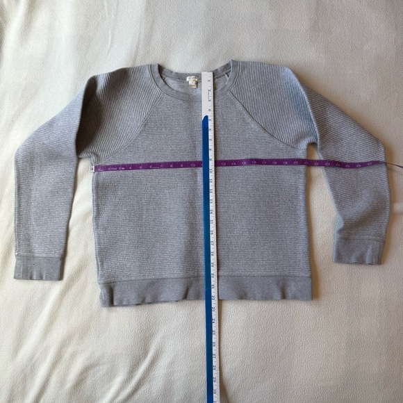 J. Crew Light Gray Ribbed Knit Top - Picture 2 of 4